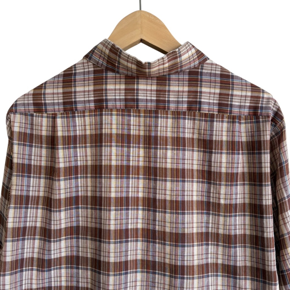 Vintage 90s Levi's Plaid Button Down Shirt Men's L - Brown Causal Grunge Western - Picture 7 of 7